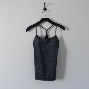 LULULEMON Power Y Tank Heathered Black Size 8